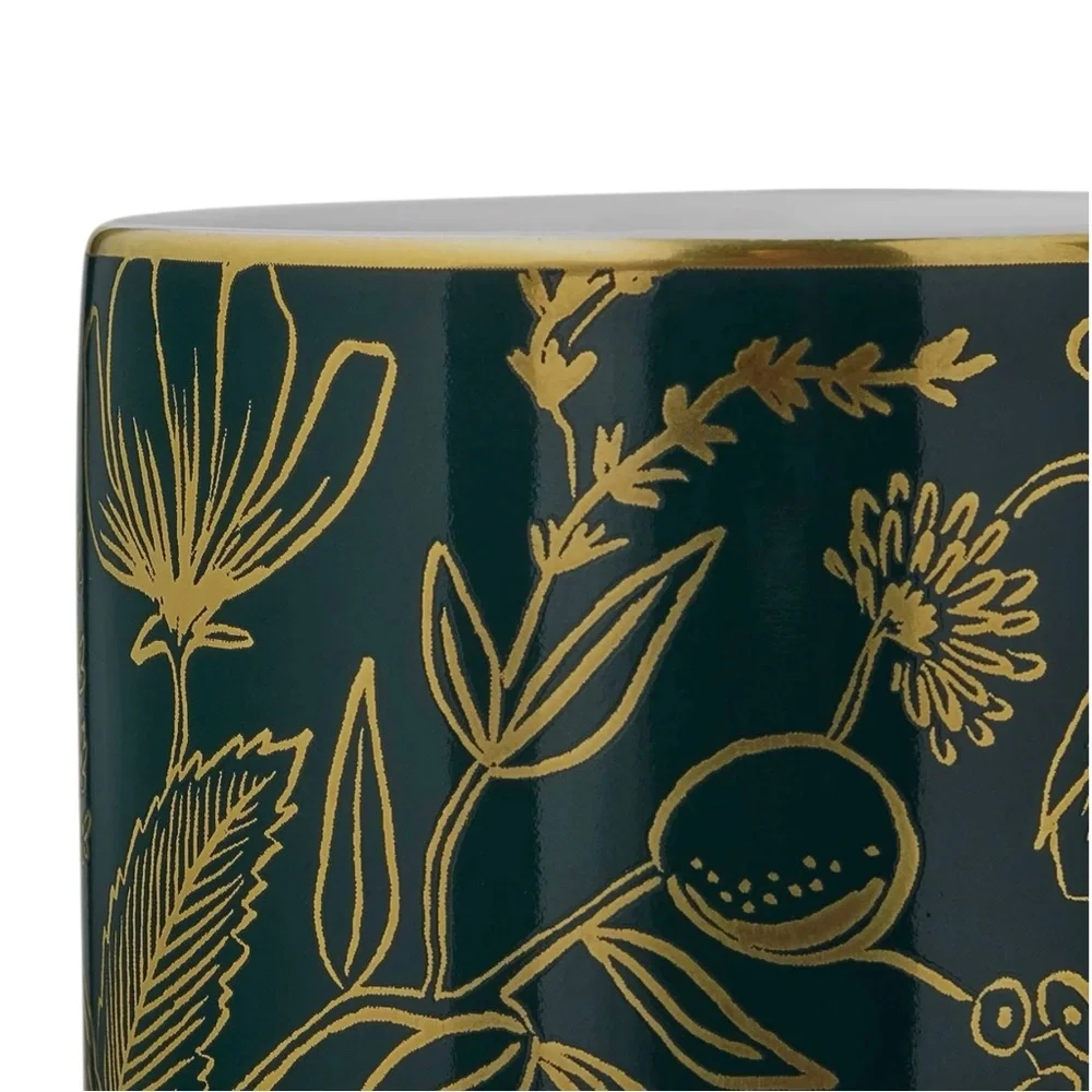 Rifle Paper Co. Colette Green Gold Floral Porcelain Vase Modern Sophisticated